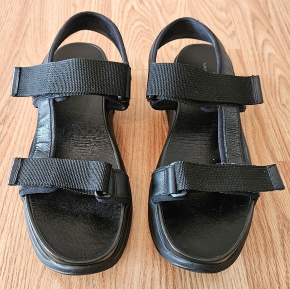 Vagabond Lori Women's Leather Strappy Black Open Toe Sporty Sandals Size 11. - Picture 5 of 16